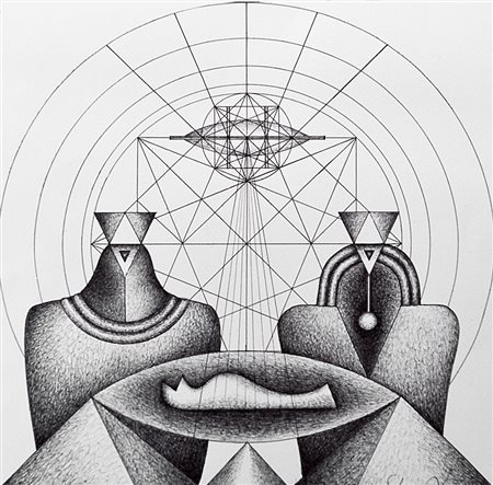 TINA LUPO “Studio per IMPRIMATUR” disegno a penna cm 40x40