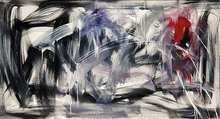 ALEX CAMINITI Punti di rottura smalto su tela cm 80X150