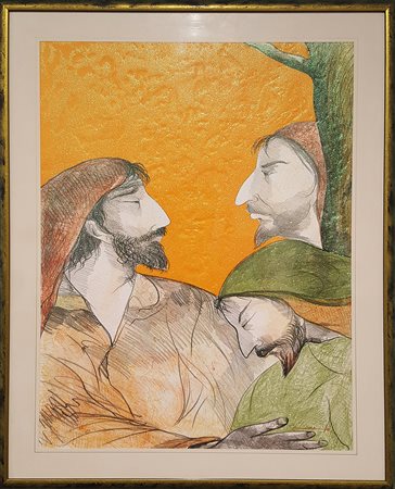 ANTONIO NOCERA La Visitazione 4 colori su carta Velin Rives g 270 cm 73x53,5...