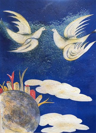 ANTONIO NOCERA Fede e Ragione serigrafia a 4 colori cm 55,5x73 Tiratura: 153/195