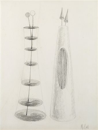 Fausto Melotti (Rovereto 1901 - Milano 1986)"Senza titolo" matita su cartacm...