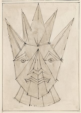 Fortunato Depero (Malosco 1892 - Rovereto 1960)"Senza titolo" tecnica mista...