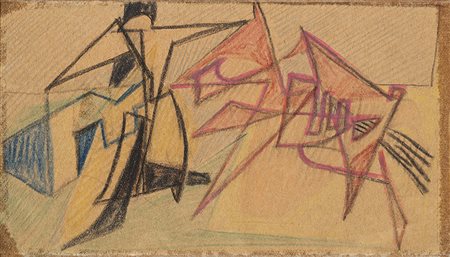 Enrico Prampolini (Modena 1894 - Roma 1956)"Senza titolo" tecnica mista su...