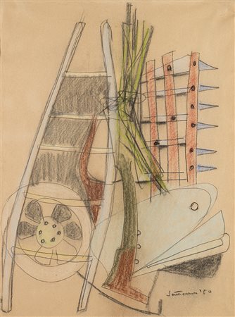 Giuseppe Santomaso (Venezia 1907 - 1990)"Senza titolo" 1950tecnica mista su...