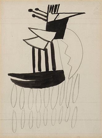 Fernand Leger (Argentan 1881 - Gif Sur Ivette 1955)"Oiseau" 1922tecnica mista...
