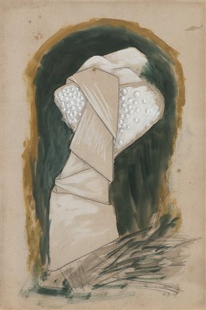 Meret Oppenheim (Berlino 1913 - Basilea 1985)"Frau in faltigem Gewande"...