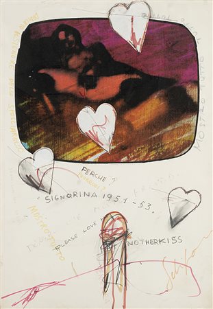 Mario Schifano (Homs 1934 - Roma 1998)"Senza titolo" 1972-73tecnica mista e...