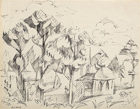 André Lhote (Bordeaux 1885 - Parigi 1962)"Notre Dame des Anges" 1949 ca.china...