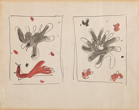 Lucio Fontana (Rosario Di Santa Fé 1899 - Comabbio 1968)"Studio per pannello...