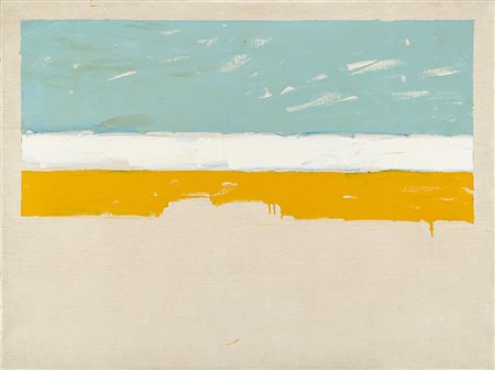 Mario Schifano (Homs 1934 - Roma 1998)"Orizzontale" 1979-80smalto su telacm...