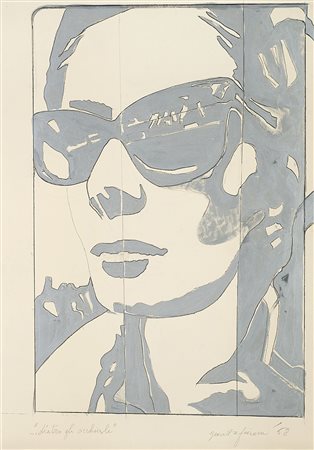 Giosetta Fioroni (Roma 1932)"...dietro gli occhiali" 1968smalto e tecnica...