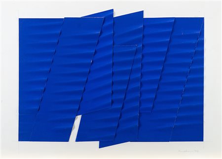 Agostino Bonalumi (Vimercate 1935 - 2013)"Blu" 2005tecnica mista su carta...