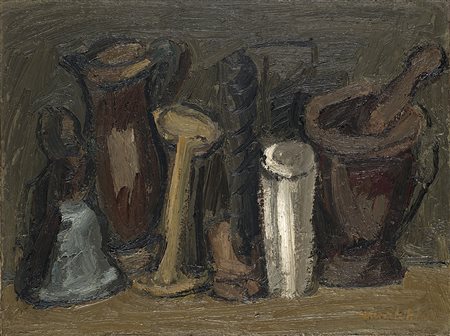 Ennio Morlotti (Lecco 1910 - Milano 1992)"Natura morta" 1942olio su telacm...