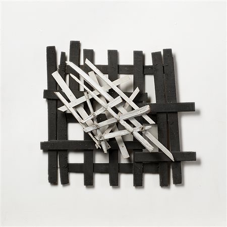 Brajo Fuso (Perugia 1899 - 1980)"Legno" 1967assemblage di legni dipinticm...