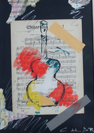CHIARI GIUSEPPE (Firenze 1926 - Firenze 2007) "Chitarra su spartito musicale"...