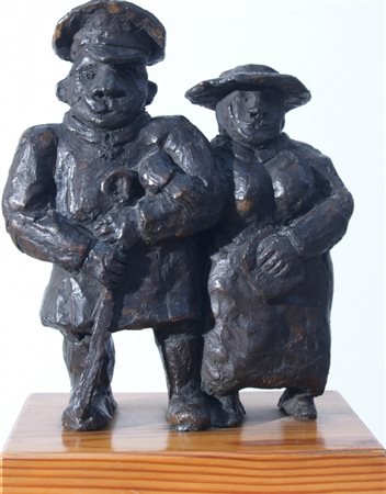 BORGHESE FRANZ (Roma 1941 - Roma 2005) "Coppia" Bronzo cm. H: 26.00 Firmata...