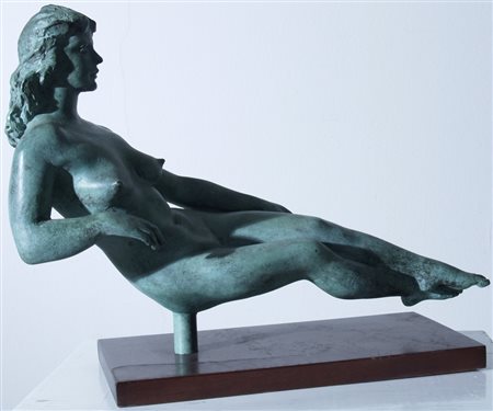 MESSINA FRANCESCO (Linguaglossa 1900 - Milano 1995) "Nudo" Scultura in bronzo...