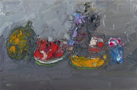 SCATIZZI SERGIO (Gragnano 1918 - Firenze 2009) "Natura" Olio su tavola cm. H:...