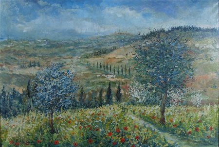 CASCELLA MICHELE (Ortona 1892 - Milano 1989) "Paesaggio" Olio su tela cm. H:...