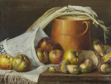 Pittore del '900 "Natura morta con quotidiano" cm. 48x60 - olio su tela