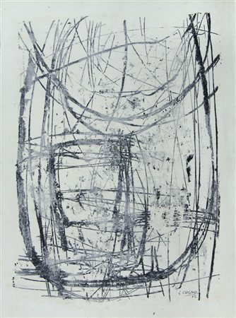 Enzo Cogno 1931-2014 Lotto di 5 tecniche miste, cm. 52x70, tutte firmate.