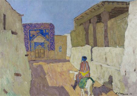 Valeri Kokourin 1930 "Vecchia Boukhara" cm. 52x73 - olio su tela Firmato b. a...