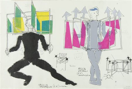 Enzo Cogno 1931-2014 Lotto di vari bozzetti preparatori, misure diverse....