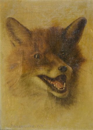 Henry Louis Lagriffe 1856-? "Volpe arrabbiata" cm. 31x23 - olio su tela...