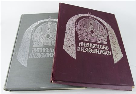 Lotto di 2 libri austriaci, inizio XX secolo: a) "An ehren und an siegen...