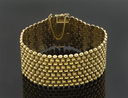 Bracciale semirigido a fascia in oro giallo 18 kt , gr 64