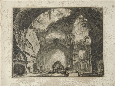 Giovanni Battista Piranesi 1720-1778 Due incisioni raffiguranti vedute di...