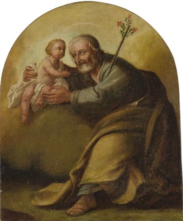 Maestro primi XIX secolo "San Giuseppe" cm. 48x39 - olio su tela foderata...