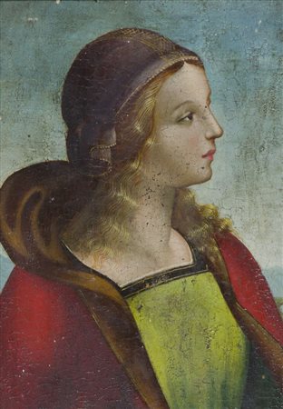 Maestro del XIX secolo "Figura di santa" cm. 30x20 - tempera su tavola