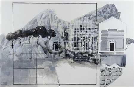 Carlos Grippo 1946 "Conversione III" cm. 60x90 - olio su tela Firmato b. a s....