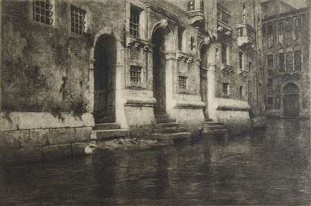 Bruno Croatto Trieste 1875-Roma 1948 "Venezia" cm. 42x57 - incisione Firmato...