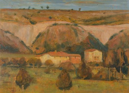 Giuseppe Moro Trieste 1888-1956 "Paesaggio carsico" cm. 48x68 - olio su...