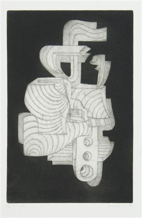 Avgust Cernigoj Trieste 1898-Sesana 1985 "Innesti" cm. 50x35 - incisione...