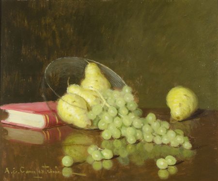 Ernesto Alcide Campestrini Milano 1897-1983 "Natura morta con frutta" cm....