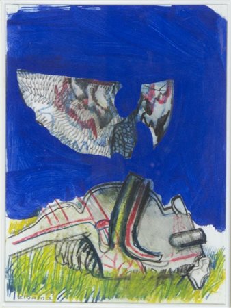 Giuseppe Zigaina Cervignano 1924-2015 "La farfalla" cm. 26x19 - tecnica mista...