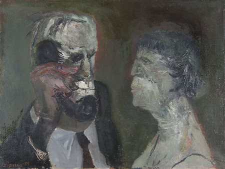 Giuseppe Zigaina Cervignano 1924-2015 "Uomo al telefono" (1959) cm. 60x80 -...