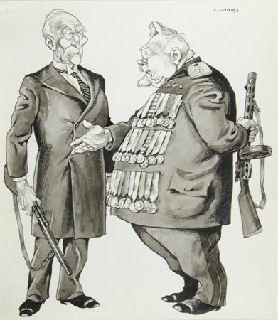 Gigi Vidris 1897-1976 "Dall'odio all'amore" cm. 40x26 - tempera su carta...