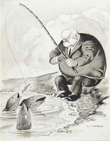 Gigi Vidris 1897-1976 "Fritto misto" cm. 44x36 - tempera su carta Firmato b....