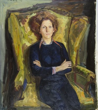 Michele Loberto Trieste 1922-? "Donna in poltrona" cm. 100x80 - olio su tela...