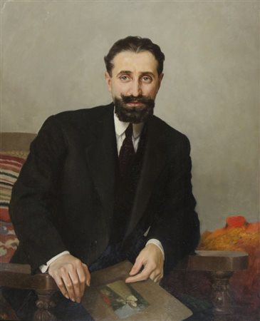 Edmondo Passauro 1893-1969 "Ritratto maschile" cm. 87x72 - olio su tavola...