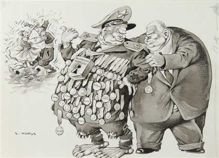 Gigi Vidris 1897-1976 "Tradizionali amicizie" cm. 27x36 - tempera su carta...