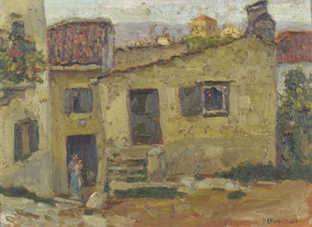 Ugo Flumiani Trieste 1876-1938 "Trieste, Via De Fin" cm. 29x39 - olio su...