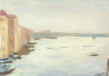 Virgilio Guidi Roma 1891-Venezia 1984 "Veduta di Venezia" cm. 43x60 -...