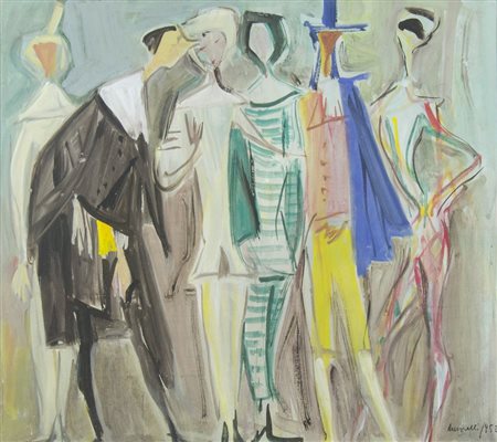 Alfonso Amorelli 1898-1969 "Festa di Gala" cm. 51x60 - tecnica mista su...