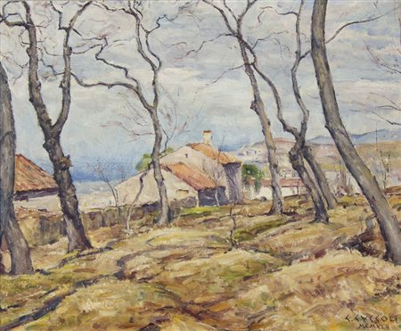 Cesare Cuccoli 1895-1978 "Paesaggio" cm. 40x50 - olio su tela Firmato b. a d....