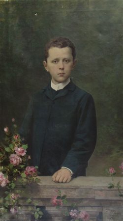 Francesco Beda 1840-1900 "Fanciullo in posa" cm. 107x62 - olio su tela...